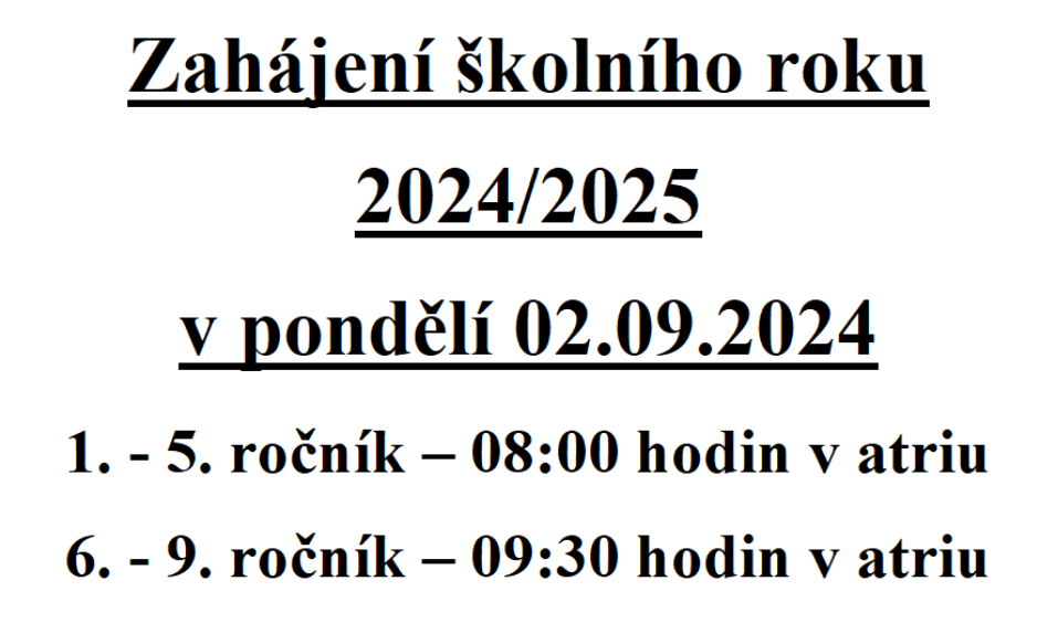 Zahájení školního roku 2024/2025
